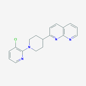 molecular formula C18H17ClN4 B12248244 2-[1-(3-Chloropyridin-2-yl)piperidin-4-yl]-1,8-naphthyridine 