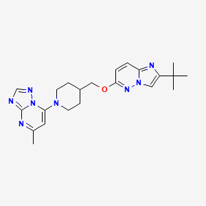 4-[({2-Tert-butylimidazo[1,2-b]pyridazin-6-yl}oxy)methyl]-1-{5-methyl-[1,2,4]triazolo[1,5-a]pyrimidin-7-yl}piperidine