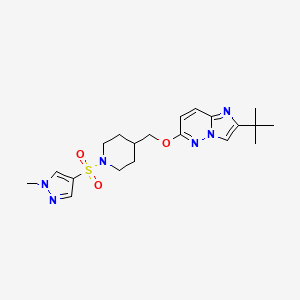 molecular formula C20H28N6O3S B12248254 4-[({2-tert-butylimidazo[1,2-b]pyridazin-6-yl}oxy)methyl]-1-[(1-methyl-1H-pyrazol-4-yl)sulfonyl]piperidine 