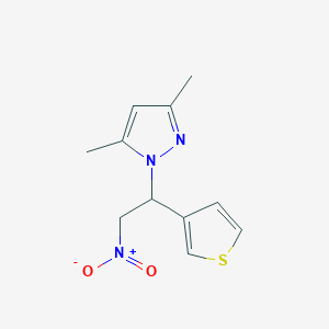 3,5-dimethyl-1-[2-nitro-1-(thiophen-3-yl)ethyl]-1H-pyrazole