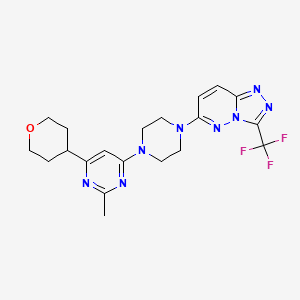 2-Methyl-4-(oxan-4-yl)-6-{4-[3-(trifluoromethyl)-[1,2,4]triazolo[4,3-b]pyridazin-6-yl]piperazin-1-yl}pyrimidine