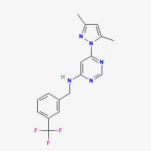 6-(3,5-dimethyl-1H-pyrazol-1-yl)-N-{[3-(trifluoromethyl)phenyl]methyl}pyrimidin-4-amine