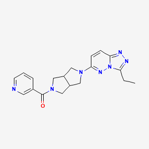 molecular formula C19H21N7O B12248306 3-(5-{3-Ethyl-[1,2,4]triazolo[4,3-b]pyridazin-6-yl}-octahydropyrrolo[3,4-c]pyrrole-2-carbonyl)pyridine 