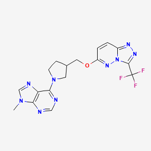 9-methyl-6-[3-({[3-(trifluoromethyl)-[1,2,4]triazolo[4,3-b]pyridazin-6-yl]oxy}methyl)pyrrolidin-1-yl]-9H-purine