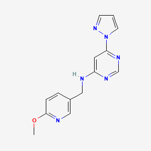 N-[(6-methoxypyridin-3-yl)methyl]-6-(1H-pyrazol-1-yl)pyrimidin-4-amine