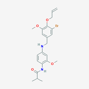molecular formula C22H27BrN2O4 B1224833 N-[4-[(3-bromo-5-methoxy-4-prop-2-enoxyphenyl)methylamino]-2-methoxyphenyl]-2-methylpropanamide 