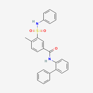 molecular formula C26H22N2O3S B1224834 4-甲基-N-(2-苯基苯基)-3-(苯磺酰基)苯甲酰胺 
