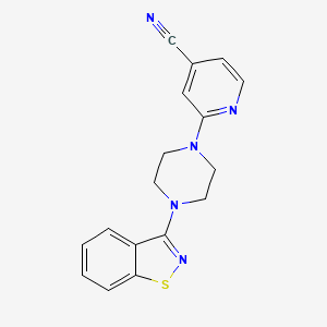 molecular formula C17H15N5S B12248350 2-[4-(1,2-Benzothiazol-3-yl)piperazin-1-yl]pyridine-4-carbonitrile 