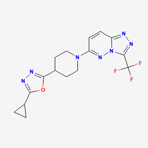 4-(5-Cyclopropyl-1,3,4-oxadiazol-2-yl)-1-[3-(trifluoromethyl)-[1,2,4]triazolo[4,3-b]pyridazin-6-yl]piperidine