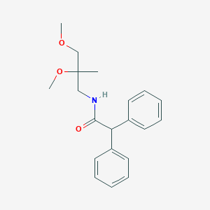 molecular formula C20H25NO3 B12248406 N-(2,3-dimethoxy-2-methylpropyl)-2,2-diphenylacetamide 