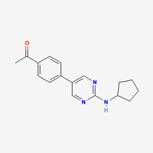 molecular formula C17H19N3O B12248432 1-{4-[2-(Cyclopentylamino)pyrimidin-5-yl]phenyl}ethan-1-one 