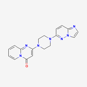 molecular formula C18H17N7O B12248497 2-(4-{imidazo[1,2-b]pyridazin-6-yl}piperazin-1-yl)-4H-pyrido[1,2-a]pyrimidin-4-one 