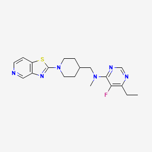 6-ethyl-5-fluoro-N-methyl-N-[(1-{[1,3]thiazolo[4,5-c]pyridin-2-yl}piperidin-4-yl)methyl]pyrimidin-4-amine