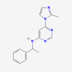 molecular formula C16H17N5 B12248526 6-(2-methyl-1H-imidazol-1-yl)-N-(1-phenylethyl)pyrimidin-4-amine 