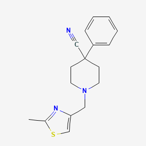 1-[(2-Methyl-1,3-thiazol-4-yl)methyl]-4-phenylpiperidine-4-carbonitrile