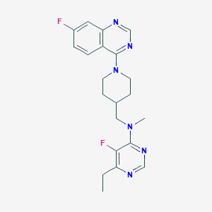 6-ethyl-5-fluoro-N-{[1-(7-fluoroquinazolin-4-yl)piperidin-4-yl]methyl}-N-methylpyrimidin-4-amine