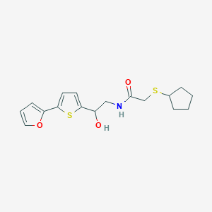 2-(cyclopentylsulfanyl)-N-{2-[5-(furan-2-yl)thiophen-2-yl]-2-hydroxyethyl}acetamide