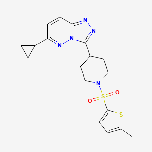 4-{6-Cyclopropyl-[1,2,4]triazolo[4,3-b]pyridazin-3-yl}-1-[(5-methylthiophen-2-yl)sulfonyl]piperidine