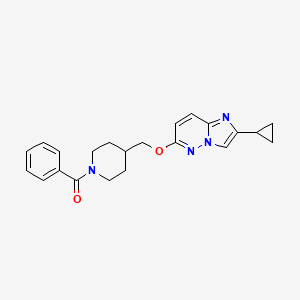 1-Benzoyl-4-[({2-cyclopropylimidazo[1,2-b]pyridazin-6-yl}oxy)methyl]piperidine