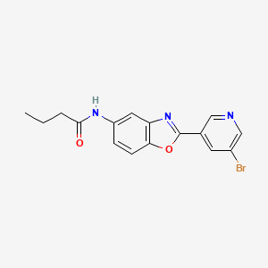molecular formula C16H14BrN3O2 B1224859 N-[2-(5-bromo-3-pyridinyl)-1,3-benzoxazol-5-yl]butanamide 