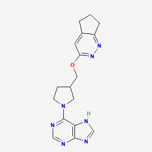 6-[3-({5H,6H,7H-cyclopenta[c]pyridazin-3-yloxy}methyl)pyrrolidin-1-yl]-9H-purine