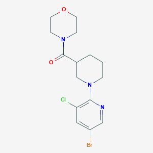 molecular formula C15H19BrClN3O2 B12248607 4-[1-(5-Bromo-3-chloropyridin-2-yl)piperidine-3-carbonyl]morpholine 