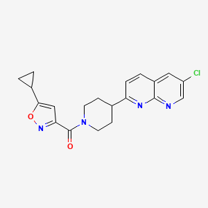 6-Chloro-2-[1-(5-cyclopropyl-1,2-oxazole-3-carbonyl)piperidin-4-yl]-1,8-naphthyridine