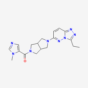 molecular formula C18H22N8O B12248627 5-(5-{3-ethyl-[1,2,4]triazolo[4,3-b]pyridazin-6-yl}-octahydropyrrolo[3,4-c]pyrrole-2-carbonyl)-1-methyl-1H-imidazole 