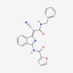 molecular formula C23H16N4O3 B1224865 N-[(3Z)-3-[2-(benzylamino)-1-cyano-2-oxoethylidene]isoindol-1-yl]furan-2-carboxamide 