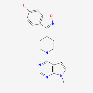 6-fluoro-3-(1-{7-methyl-7H-pyrrolo[2,3-d]pyrimidin-4-yl}piperidin-4-yl)-1,2-benzoxazole