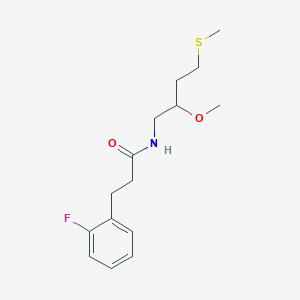 molecular formula C15H22FNO2S B12248656 3-(2-fluorophenyl)-N-[2-methoxy-4-(methylsulfanyl)butyl]propanamide 