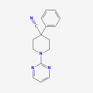 molecular formula C16H16N4 B12248674 4-Phenyl-1-(pyrimidin-2-yl)piperidine-4-carbonitrile 