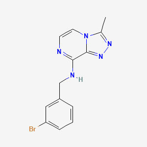 molecular formula C13H12BrN5 B12248684 N-[(3-bromophenyl)methyl]-3-methyl-[1,2,4]triazolo[4,3-a]pyrazin-8-amine 