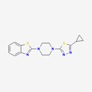 molecular formula C16H17N5S2 B12248701 2-[4-(5-Cyclopropyl-1,3,4-thiadiazol-2-yl)piperazin-1-yl]-1,3-benzothiazole 