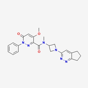 N-(1-{5H,6H,7H-cyclopenta[c]pyridazin-3-yl}azetidin-3-yl)-4-methoxy-N-methyl-6-oxo-1-phenyl-1,6-dihydropyridazine-3-carboxamide