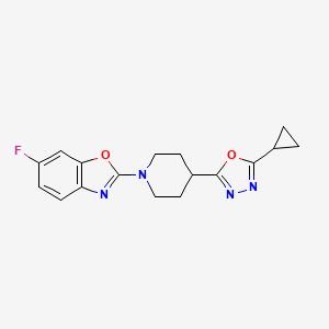 2-[4-(5-Cyclopropyl-1,3,4-oxadiazol-2-yl)piperidin-1-yl]-6-fluoro-1,3-benzoxazole