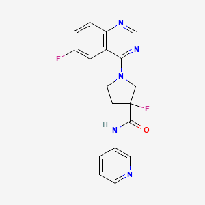 3-fluoro-1-(6-fluoroquinazolin-4-yl)-N-(pyridin-3-yl)pyrrolidine-3-carboxamide