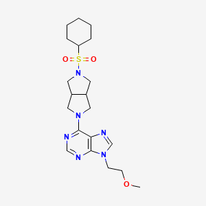 molecular formula C20H30N6O3S B12248723 6-[5-(cyclohexanesulfonyl)-octahydropyrrolo[3,4-c]pyrrol-2-yl]-9-(2-methoxyethyl)-9H-purine 