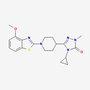 molecular formula C19H23N5O2S B12248742 4-cyclopropyl-3-[1-(4-methoxy-1,3-benzothiazol-2-yl)piperidin-4-yl]-1-methyl-4,5-dihydro-1H-1,2,4-triazol-5-one 