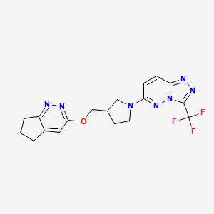 3-({5H,6H,7H-cyclopenta[c]pyridazin-3-yloxy}methyl)-1-[3-(trifluoromethyl)-[1,2,4]triazolo[4,3-b]pyridazin-6-yl]pyrrolidine