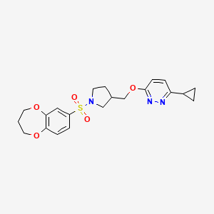 3-cyclopropyl-6-{[1-(3,4-dihydro-2H-1,5-benzodioxepine-7-sulfonyl)pyrrolidin-3-yl]methoxy}pyridazine