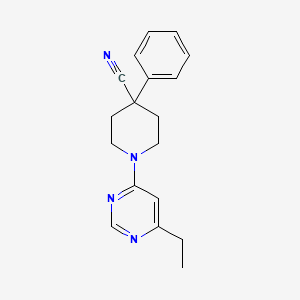 molecular formula C18H20N4 B12248835 1-(6-Ethylpyrimidin-4-yl)-4-phenylpiperidine-4-carbonitrile 