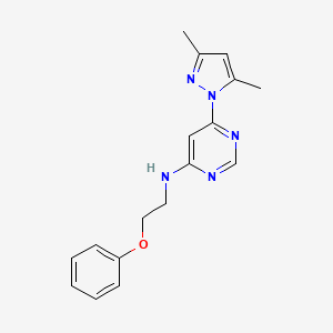 molecular formula C17H19N5O B12248882 6-(3,5-dimethyl-1H-pyrazol-1-yl)-N-(2-phenoxyethyl)pyrimidin-4-amine 