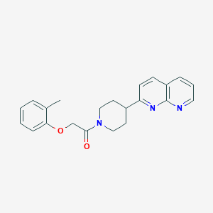 molecular formula C22H23N3O2 B12248892 2-(2-Methylphenoxy)-1-[4-(1,8-naphthyridin-2-yl)piperidin-1-yl]ethan-1-one 