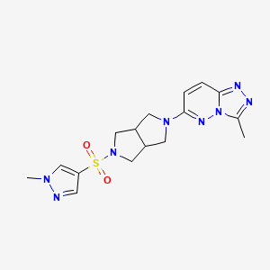 molecular formula C16H20N8O2S B12248896 1-methyl-4-[(5-{3-methyl-[1,2,4]triazolo[4,3-b]pyridazin-6-yl}-octahydropyrrolo[3,4-c]pyrrol-2-yl)sulfonyl]-1H-pyrazole 