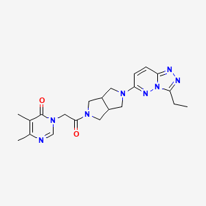 3-[2-(5-{3-Ethyl-[1,2,4]triazolo[4,3-b]pyridazin-6-yl}-octahydropyrrolo[3,4-c]pyrrol-2-yl)-2-oxoethyl]-5,6-dimethyl-3,4-dihydropyrimidin-4-one