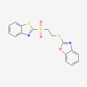 molecular formula C16H12N2O3S3 B1224890 2-{[2-(1,3-Benzothiazol-2-ylsulfonyl)ethyl]thio}-1,3-benzoxazole 