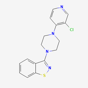 molecular formula C16H15ClN4S B12248914 3-[4-(3-Chloropyridin-4-yl)piperazin-1-yl]-1,2-benzothiazole 