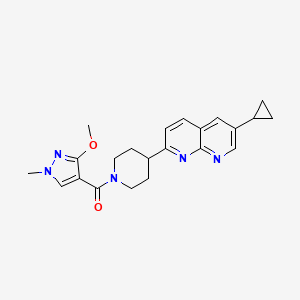 6-cyclopropyl-2-[1-(3-methoxy-1-methyl-1H-pyrazole-4-carbonyl)piperidin-4-yl]-1,8-naphthyridine