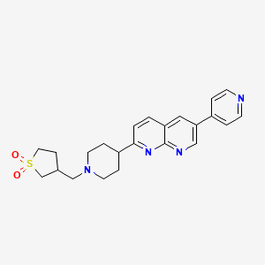 3-[[4-(6-Pyridin-4-yl-1,8-naphthyridin-2-yl)piperidin-1-yl]methyl]thiolane 1,1-dioxide